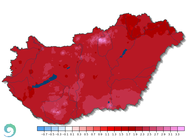 Ábra: Magyarország felmelegedése